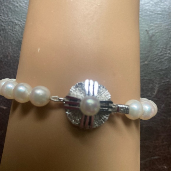 Japanese Akoya pearls bracelet, silver, beautiful and elegant. - Picture 2 of 7
